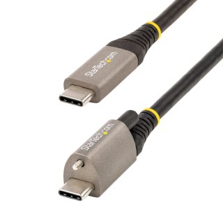 StarTech.com 50cm Vergrendelbare USB-C Kabel met Topschroef, 10Gbps, USB 3.2 Gen 2 Type-C Kabel, 100W (5A) Power Delivery Charging, DP Alt Mode, Single Screw Lock, USB-C Charge/Sync Kabel