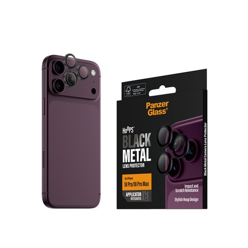 PanzerGlass ® Hoops® Camera Lens Protector Black iPhone 18 Pro | 18 Pro Max Doorzichtige schermbeschermer 1 stuk(s)