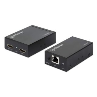 Manhattan HDMI-extenderkit 1080p via Ethernet, tot 50 m met één Cat6-kabel, zender- en ontvangerunit, IR-compatibel, 3 jaar garantie