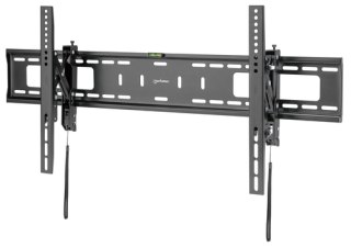 Manhattan Wandbeugel met verlenging voor TV’s en monitoren (Kantelbaar, anti-diefstal), voor schermen 37"–100", VESA-compatibiliteit: van 200×200 tot 800×400 mm (controleer de afmetingen van de vier montagegaten aan de achterzijde), max 75 kg, zwart