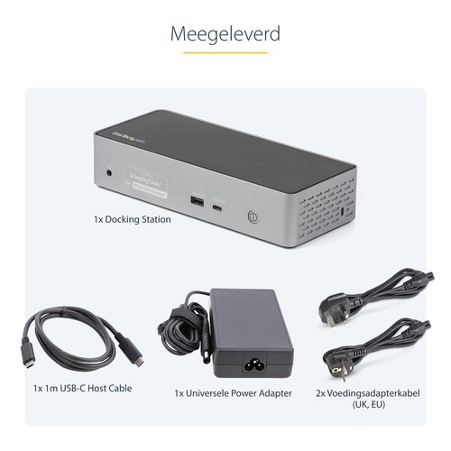 StarTech.com USB-C Dock, 4K 60Hz Quad Monitor DisplayPort & HDMI, Universeel USB Type-C Docking Station met 100W Power Delivery, USB Hub met 1x USB Type-C & 3x USB-A, Ethernet, Audio