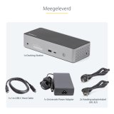 StarTech.com USB-C Dock, 4K 60Hz Quad Monitor DisplayPort & HDMI, Universeel USB Type-C Docking Station met 100W Power Delivery, USB Hub met 1x USB Type-C & 3x USB-A, Ethernet, Audio