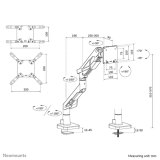 Neomounts DS70-256RD1 Gaming monitorarm 24-57" - gasveer - Topfix - 180°-stop