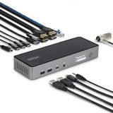 StarTech.com Triple-Monitor USB-C Docking Station, 140W Charging Dock voor MacBook Pro en Windows, 4K 60Hz HDMI of DisplayPort, TAA