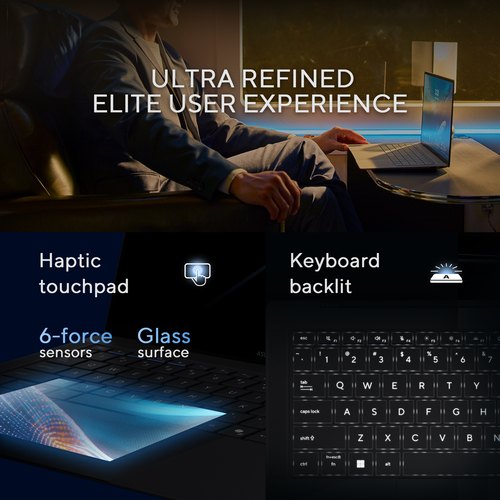 ASUS ExpertBook Ultra B9406CAA-TH0873X Copilot+ PC Intel Core Ultra 7 356H Laptop 35,6 cm (14") Touchscreen WQXGA+ 32 GB LPDDR5x-SDRAM 1 TB SSD Wi-Fi 7 (802.11be) Windows 11 Pro Grijs AZERTY Belgisch