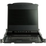 StarTech.com Dual Rail KVM Rack Console, HD 1080p, Single Port DVI/VGA KVM met 17" LCD Scherm voor Server Rack, Universele 1U LCD KVM Console met Kabels, USB Support, 50000 MTBF, QWERTY Keyboard