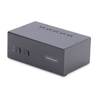 StarTech.com 2-Port Dual-Monitor DisplayPort KVM Switch, 4K 60Hz, 2x USB 5Gbps Hub Ports, 2x USB 2.0 HID Ports, Hotkey en Drukknop Schakelaar, TAA Compliant, ESD Level 3 Bescherming