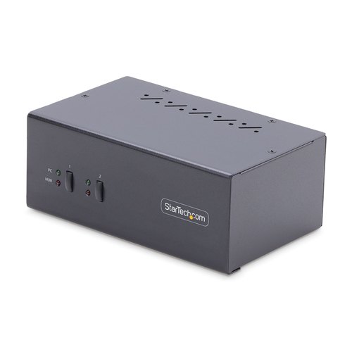 StarTech.com 2-Port Dual-Monitor DisplayPort KVM Switch, 4K 60Hz, 2x USB 5Gbps Hub Ports, 2x USB 2.0 HID Ports, Hotkey en Drukknop Schakelaar, TAA Compliant, ESD Level 3 Bescherming