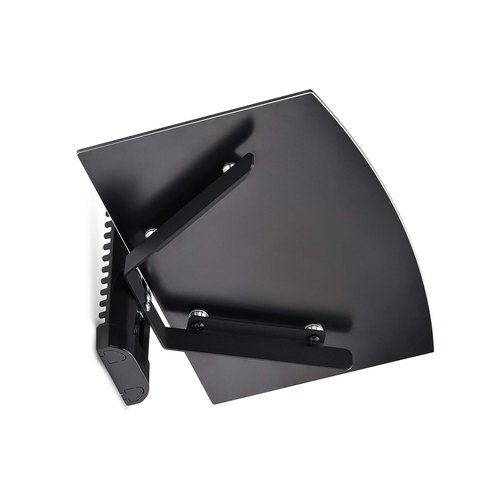 StarTech.com Hangende Wandplank voor Audio/Video Apparatuur, In Hoogte Verstelbaar Schap voor Onder TV, Hangend Wandmeubel, Organiseer uw A/V apparatuur op dit zwart gehard glazen schap