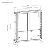 Manhattan Wandbeugel voor tv’s en monitoren van 55–75 inch, gereedschapsloze hoogteverstelling, VESA 200x200 tot 600x600 mm, max. 65 kg, zwart, controleer de vier montagegaten aan de achterzijde van het scherm