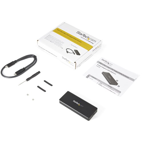 StarTech.com M.2 NVMe PCIe SSD Behuizing met USB-C 10Gbps - Rugged Aluminum M.2 PCIe M-Key Behuizing - IP67 Rated - 1GB/s R/W - Breedte 2230/2242/2260/2280 - TB3 Compatibel - Mac/PC