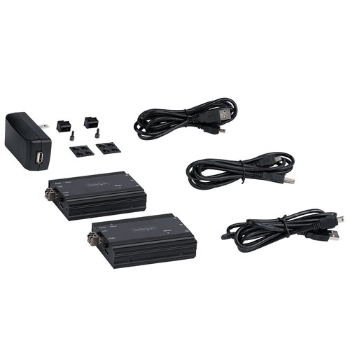StarTech.com 4K HDMI KVM Extender over Glasvezel/FIber, HDMI Video & USB Remote KVM Switch/Console Extender tot 300m (MultiMode), 2x 10G MMF SFP+ modules, KVM Extension Kit (TX/RX)