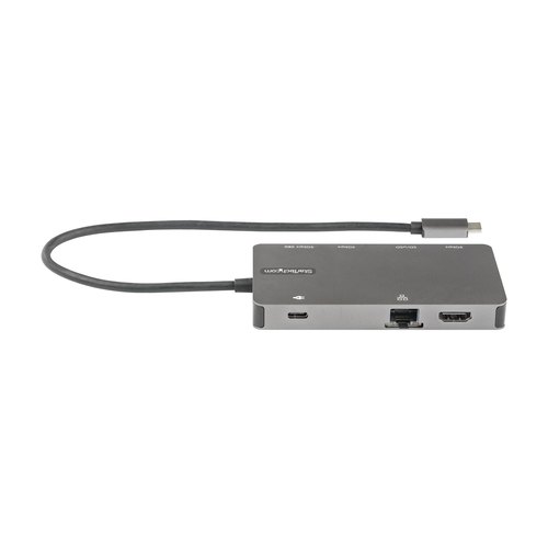StarTech.com USB C Multiport Adapter, HDMI 4K 30Hz of VGA Travel Dock, 5Gbps USB 3.0 Hub (USB A / USB Type-C Ports), 100W Power Delivery, SD/Micro SD Card Reader, GbE, 30cm Kabel, USB-C Mini Dock