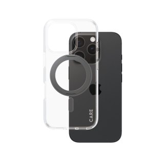 PanzerGlass CARE™ by ® Case Transparent w. Black Kickstand & MagSafe iPhone 16 Pro mobiele telefoon behuizingen Hoes Zwart