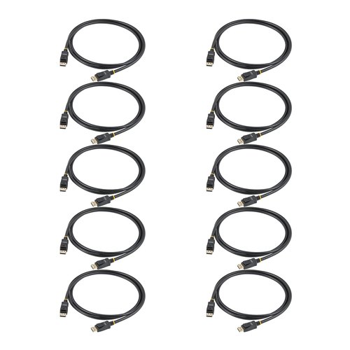 StarTech.com 2m VESA Gecertificeerde DisplayPort Kabel, 10 Pack, DisplayPort 1.2 Kabel met Vergrendeling, 4K 60Hz UHD, DP naar DP Kabel voor Monitor, Vergrendelbare DP Connectors