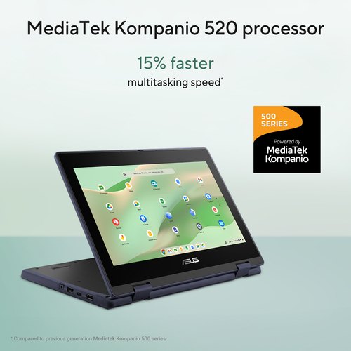 ASUS Chromebook CZ11 Flip CZ1104FM4A-NS0199 MediaTek Kompanio Kompanio 540 29,5 cm (11.6") Touchscreen HD 4 GB LPDDR4x-SDRAM 64 GB eMMC Wi-Fi 7 (802.11be) ChromeOS Grijs AZERTY Belgisch