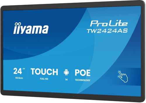 iiyama TW2424AS-B3P beeldkrant Interactief flatscreen 60,5 cm (23.8") Wifi 450 cd/m² Full HD Zwart Touchscreen Type processor Android 24/7