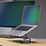 StarTech.com Draaibare Laptopstandaard, 360 Roterende Laptophouder voor Computer, Verhoogd plateau met Verstelbare Kanteling, Max 5kg, Aluminium