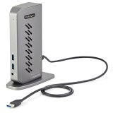 StarTech.com USB-C USB-A Dock - Hybride Universeel USB 3.0 Docking Station voor USB-C of USB-A Laptop - Dual Monitor 4K 60Hz HDMI/DisplayPort - 6x USB-A, GbE - USB 5Gbps - Windows/Mac