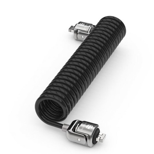 Compulocks Dual Head Coiled Cable Keyed Lock kabelslot Zwart