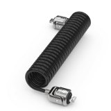 Compulocks Dual Head Coiled Cable Keyed Lock kabelslot Zwart