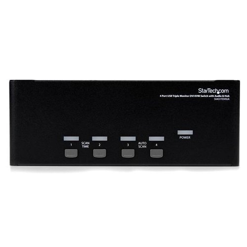StarTech.com 4-poort 3x Monitor DVI USB KVM-switch met Audio en USB 2.0-hub