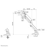 Neomounts DS70PLUS-450WH1 Monitorarm 17-49" - gasveer - Topfix - 180°-stop