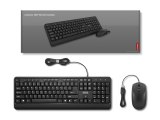 Lenovo 160 toetsenbord Inclusief muis Thuis/Werk USB Amerikaans Engels Zwart