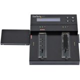 StarTech.com Standalone Dual Bay M.2 SATA/NVMe Duplicator/Wisser, HDD/SSD Cloner voor M.2 PCIe AHCI/NVMe/SATA, NIST 800-88 & DoD 5220.22-M Secure Erase, 2.5/3.5in Schijven, Hard Drive Sanitizer