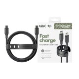 PanzerGlass empower™ by ® Racing 240W USB-C to USB-C Cable | USB 2.0 | 2M | Space Black USB-kabel Zwart