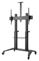 Manhattan Trolley voor TV’s en monitoren, voor schermen 70"–120", VESA-compatibiliteit: van 200x200 tot 1000x600 mm (controleer de afmetingen van de vier montagegaten aan de achterzijde), max. 140 kg, hoogte 1250–1600 mm, zwart