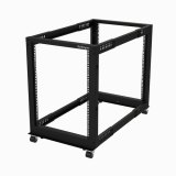 StarTech.com 4-Post 15U Mobiel Open Frame Server Rack, 19" Patchkast met Wielen en 4 Stijlen, Open Serverkast met Verstelbare Diepte voor Computer / AV / Netwerk Apparatuur - Wielen, Stelvoeten of Vloermontage