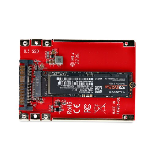 StarTech.com M.2 naar U.3 Adapter voor M.2 NVMe SSDs, PCIe M.2 Schijf naar 2.5inch U.3 (SFF-TA-1001) Host Adapter/Converter, TAA Compliant, 2.5" Drive Form Factor