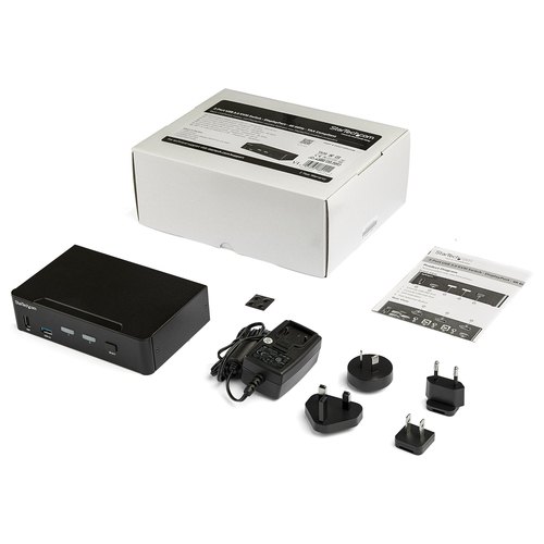 StarTech.com 2 Port DisplayPort KVM Switch, 4K 60Hz, Single Display, Dual Port UHD DP 1.2 USB KVM Switch met Geïntegreerde USB 3.0 Hub & Audio, Dell HP Apple Lenovo, TAA Compliant