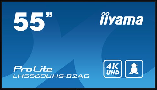iiyama LH5560UHS-B2AG beeldkrant Digitaal A-kaart 138,7 cm (54.6") LED Wifi 500 cd/m² 4K Ultra HD Zwart Type processor Android 11 24/7