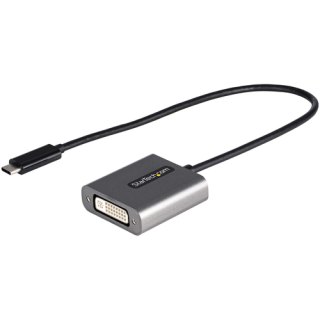 StarTech.com USB C naar DVI Adapter - 1920x1200p USB-C naar DVI-D Adapter Dongle - USB Type C naar DVI Monitor/Scherm - Video Converter - Thunderbolt 3 Compatibel - 30cm Vaste Kabel