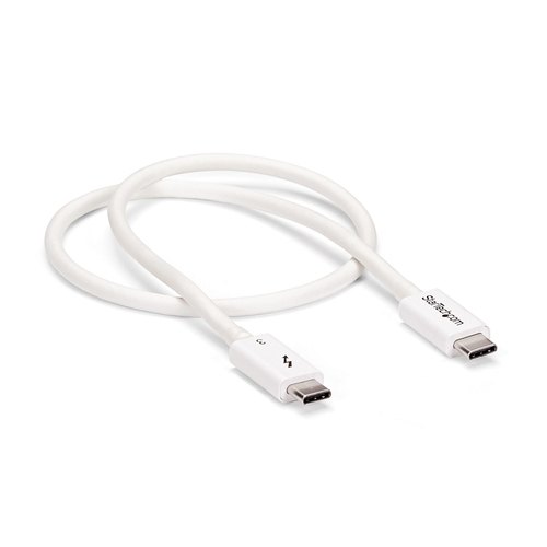StarTech.com 50cm Thunderbolt 3 Kabel, 40Gbps, 100W PD, 4K/5K, Thunderbolt Gecertificeerd, Thunderbolt 4/USB 3.2/DisplayPort Compatibel, Wit