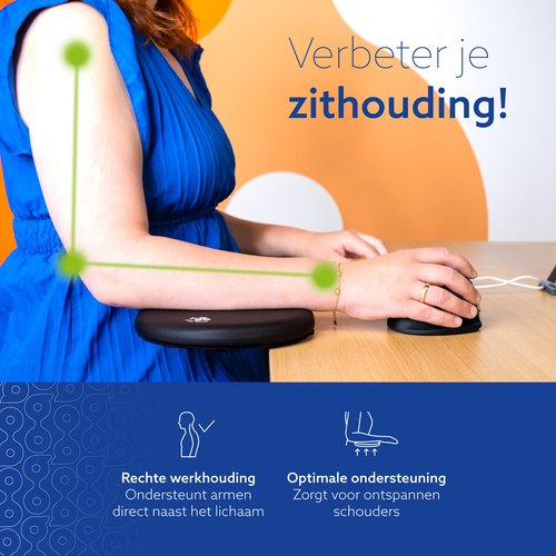 R-Go Tools Armsteun R-Go split, ergonomische armsteun in twee delen, verstelbaar, symmetrisch, met softfoam, zwart