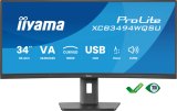 iiyama ProLite XCB3494WQSU-B1 computer monitor 86,4 cm (34") 3440 x 1440 Pixels UltraWide Quad HD LED Zwart