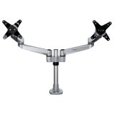StarTech.com Dual Monitor Arm, Premium Scharnierende Bureau Monitor Beugel voor VESA Schermen tot 30" (10kg), Monitorsteun met Verstelbare Hoogte, Draaien/Kantelen/Zwenken, Klem/Doorvoertule, Zilver