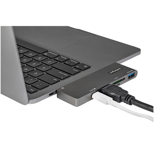 StarTech.com USB C Multiport Adapter voor MacBook Pro/Air - USB Type-C naar 4K HDMI, 100W Power Delivery Pass-through, SD/MicroSD Slot, 2-Port USB 3.0 Hub - Compacte USB-C Mini Dock