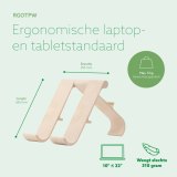 R-Go Tools Laptop- en tabletstandaard R-Go Treepod, ergonomisch en modulair, verstelbaar, biobased