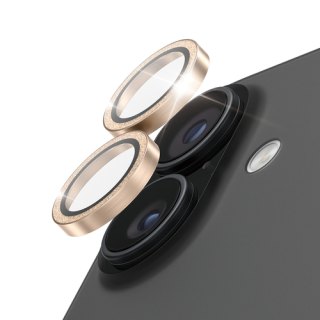 PanzerGlass ® Hoops® Camera Lens Protector Glitter Gold iPhone 17 | iPhone 16 | 16 Plus Doorzichtige schermbeschermer Apple 1 stuk(s)
