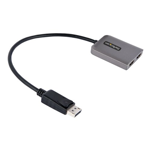 StarTech.com Displayport MST HUB, DP naar Dual HDMI 4K 60Hz, DisplayPort Multi Monitor Adapter met 30cm Kabel, DP 1.4 Multi Stream Transport Hub, DSC, HBR3, DP naar HDMI Splitter voor 2 Schermen