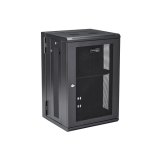 StarTech.com 4 Post 18U Wandmonteerbare Netwerkkast met 1U Schap, 19" Scharnierende Patchkast voor Data/AV/Electronica/Computer Apparatuur, Veelzijdig Geventileerd Server Rack, Vergrendelbaar
