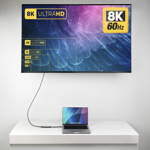 StarTech.com USB-C naar HDMI Adapter, 8K 60Hz / 4K 120Hz, Thunderbolt / USB4 Compatibel, USB C naar HDMI 2.1 Converter, HDR10+, 20cm Kabel