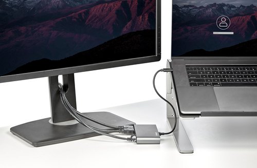 StarTech.com Dual-Monitor Thunderbolt Mini Dock, 4K 60Hz HDMI, Driverloze Hub voor Windows & Mac, Gigabit Ethernet, 1x USB-A (USB 5Gbps), 28cm Kabel
