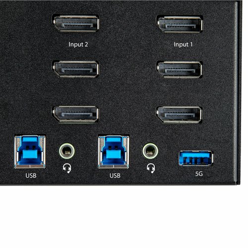 StarTech.com 2 Port Triple Monitor KVM HDMI Switch, 4K 60Hz Ultra HD HDR, Desktop Hub 4K HDMI 2.0 KVM Schakelaar met 2x USB 3.0 (5Gbps) & 4x USB 2.0 HID, Audio, Hotkey Switching, TAA