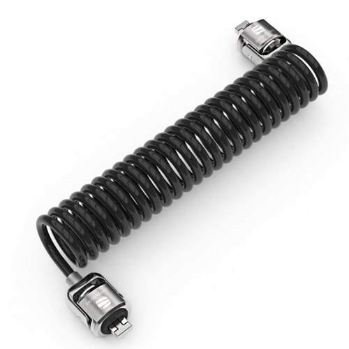 Compulocks Dual Head Coiled Cable Keyed Lock kabelslot Zwart