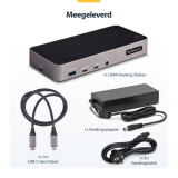 StarTech.com USB-C Triple Monitor Docking Station - HDMI/DP Triple 4k USB-C Dock - 5x USB Hub - GbE - 100W PD - Universeel Multi Monitor Docking Station - Thunderbolt 3/4 Compatibel